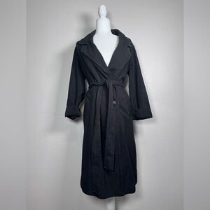 Everlane Charcoal lightweight belted tench coat size medium